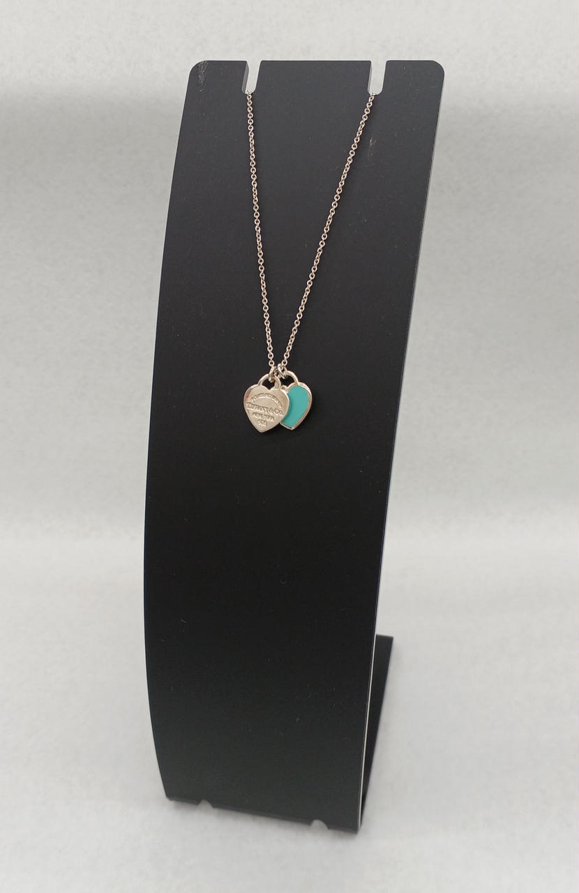 ★在庫処分★TIFFANY&Co.【美品】ダブルハートネックレス 社外チェーン TIFFANY|ブルーダブルハートネックレス|HARDOFFオフモール