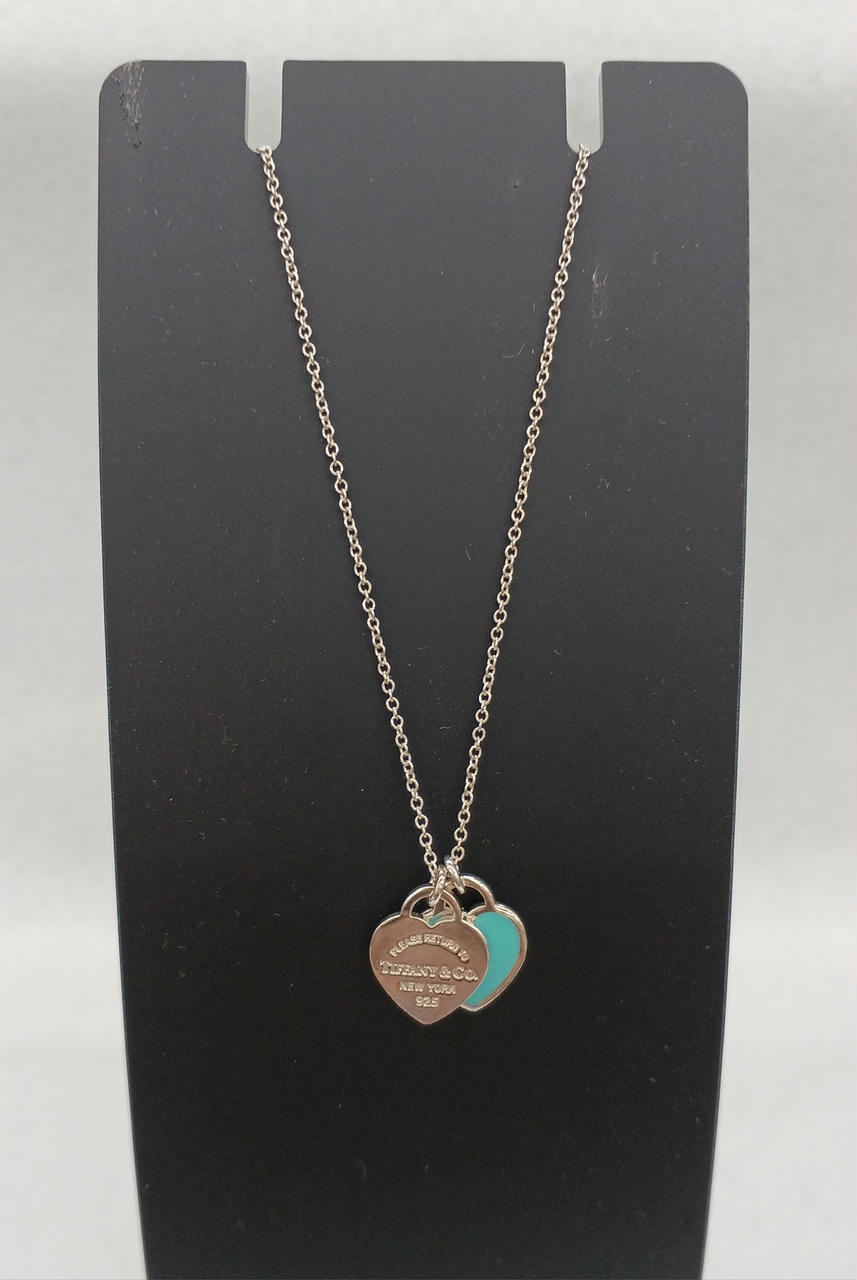 TIFFANY|ブルーダブルハートネックレス|HARDOFFオフモール（オフモ