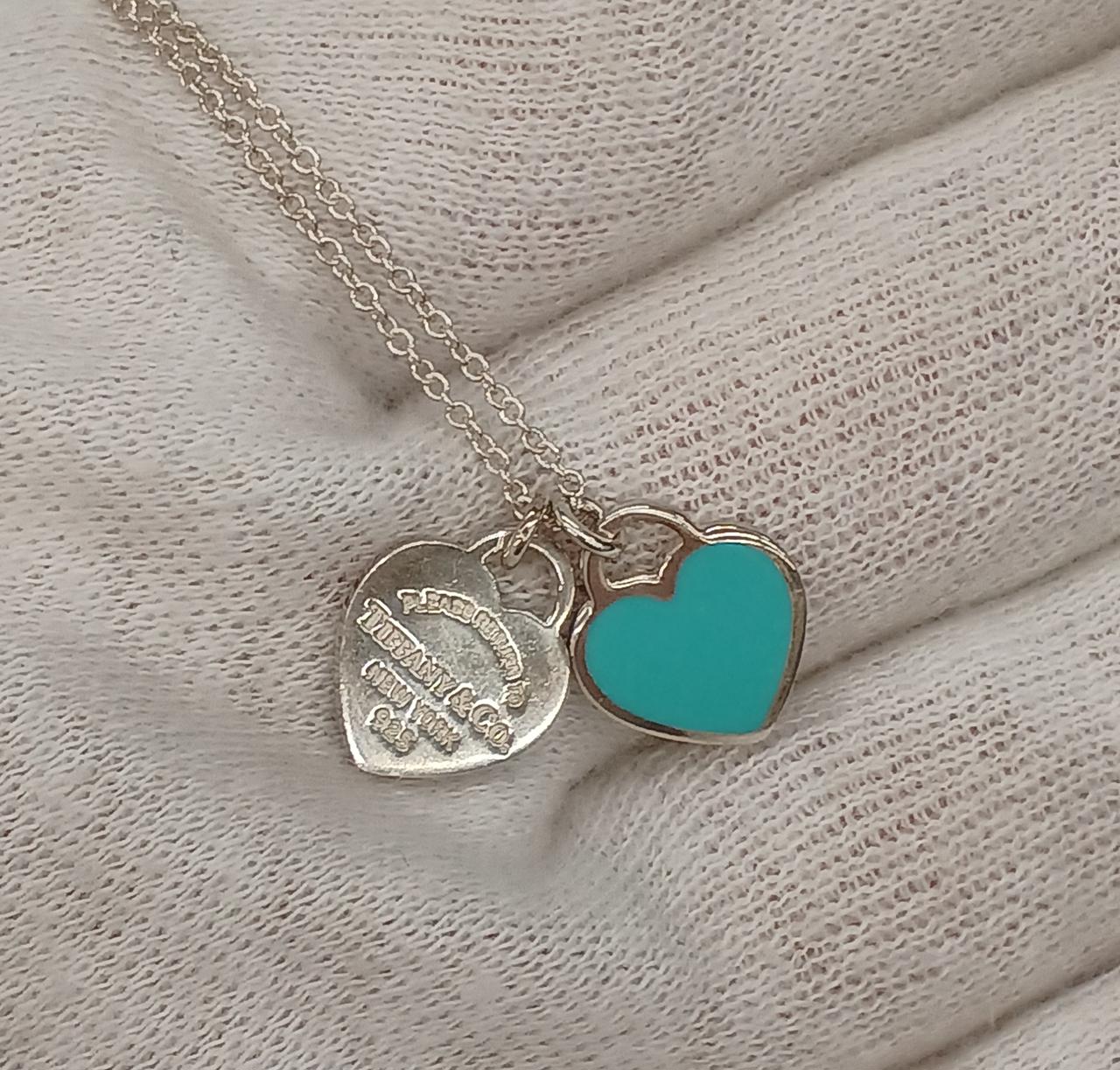 Tiffany & Co. ブルー　ダブルハート　ネックレス Tiffany & Co☆リターン トゥ ティファニー/ブルーダブルハート