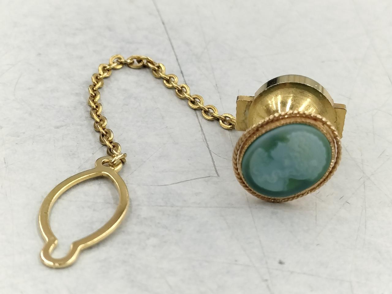 K18南洋パール　サル　サファイア　ピンブローチ　ネクタイピン　ピンズ K18南洋パール サル サファイア ピンブローチ ネクタイピン ピンズ