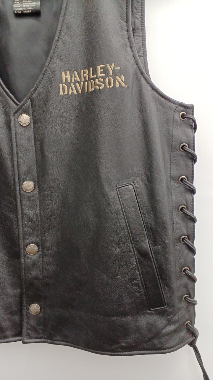 Harley Davidson 90's USA製 レザーベスト 90's Harley-Davidson レザーベスト ワッペン&ピンズ付き モータ