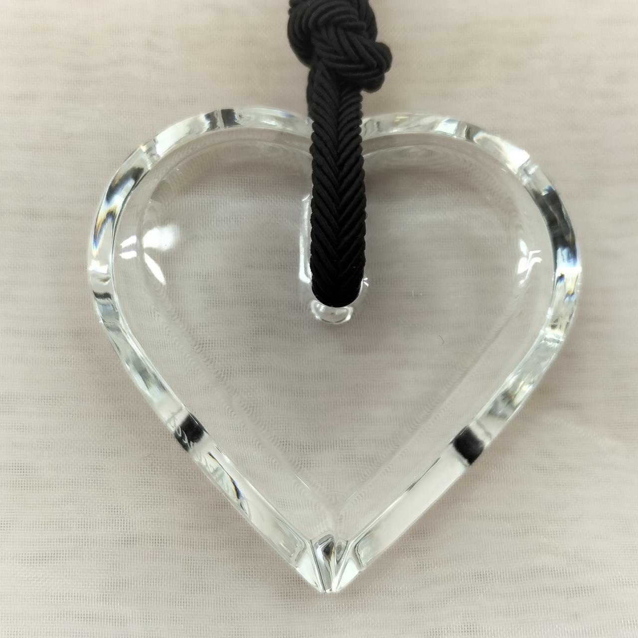 Ⴤ795✼正規品ꕤ Baccarat クリスタル フラット ハートネックレス Baccarat バカラ クリスタル ハートネックレス ボルドー x