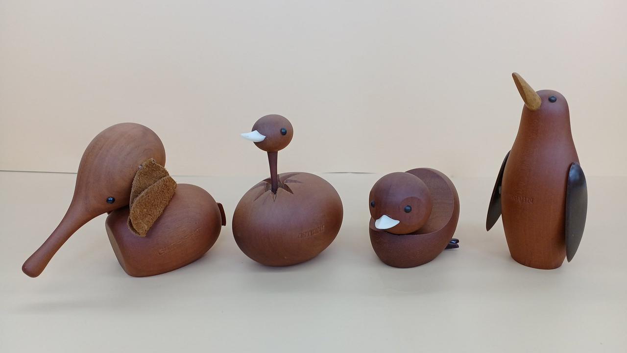 ゾウ、ダチョウ、オシドリ、ペンギン