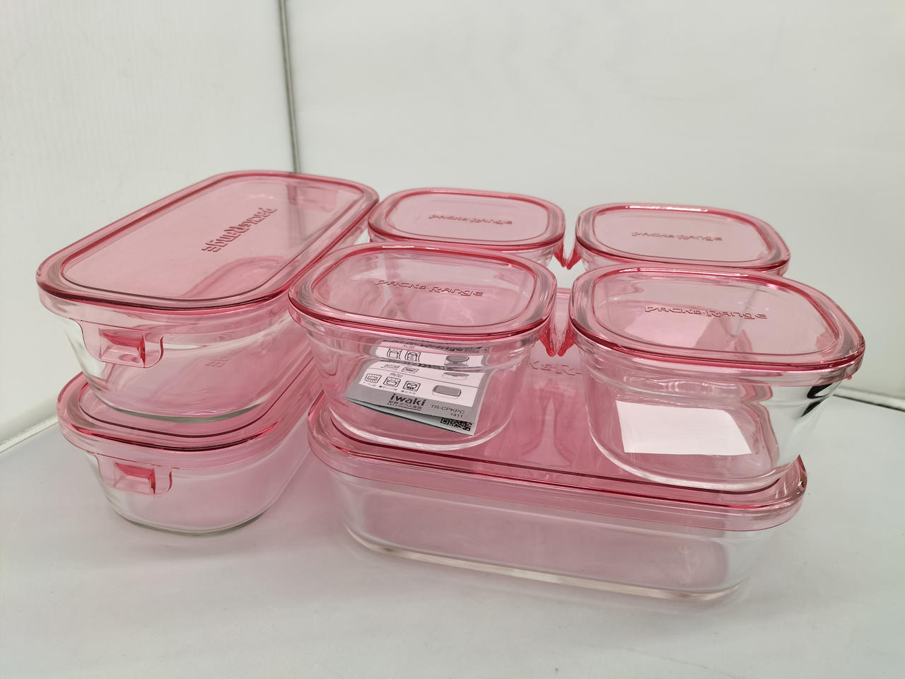 耐熱ガラス製保存容器7点セット、箱付き