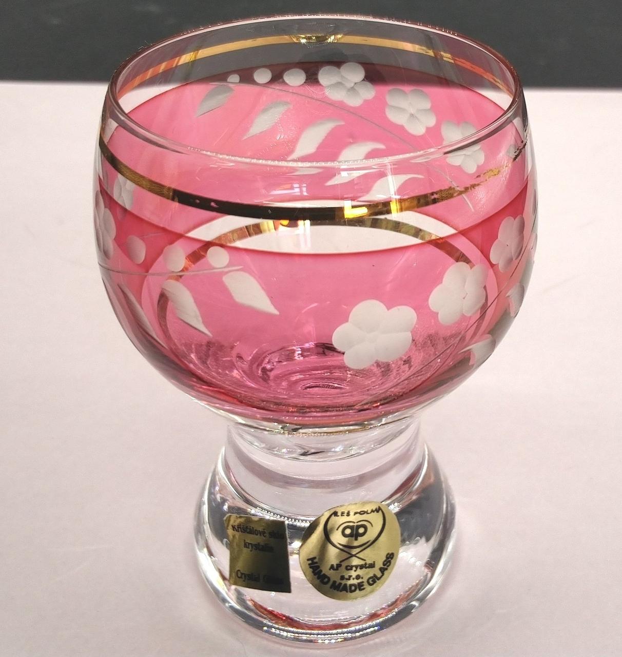 【未使用】ボヘミアングラス　エーゲルマン　レッド　冷酒グラス　おすすめ品　美品 未使用】ボヘミアングラス エーゲルマン レッド 冷酒グラス