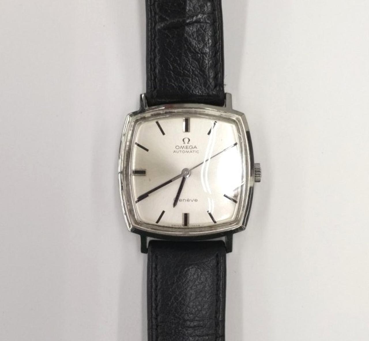 OMEGA Geneve 自動巻き 時計　実働 OMEGA Geneve 自動巻き時計 青 ジャンク品 - メルカリ