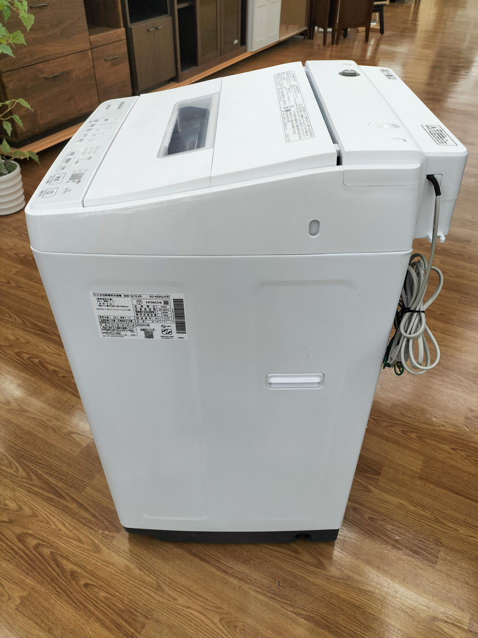 【福岡市限定】洗濯機 日立 2021年製 7㎏【安心の3ヶ月保証】 白い約束 洗濯機 日立全自動洗濯機 7kg NW-R705 洗濯 脱水 槽