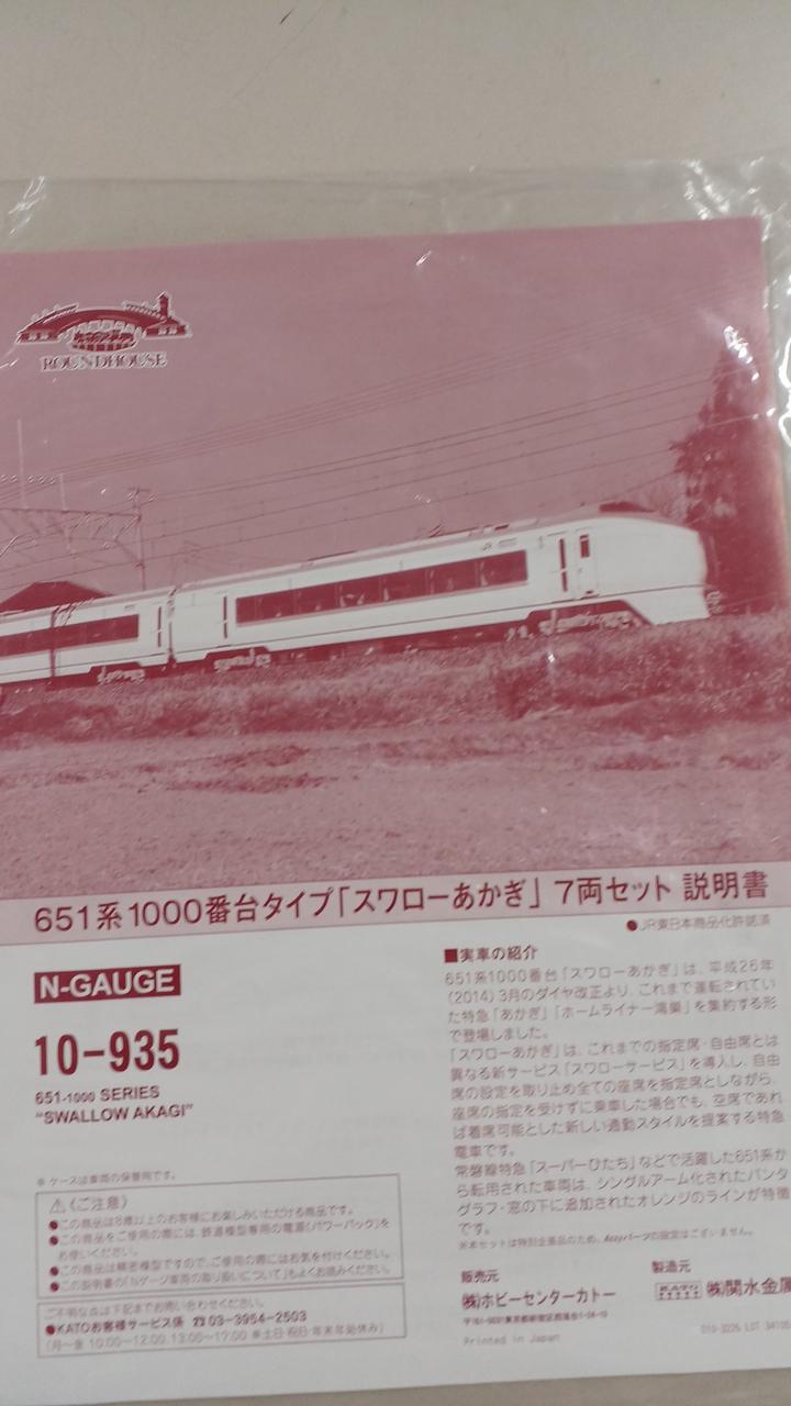 KATO 651系1000番台 スワローあかぎ 651系1000番台「スワローあかぎ」が入線しました。ホビー