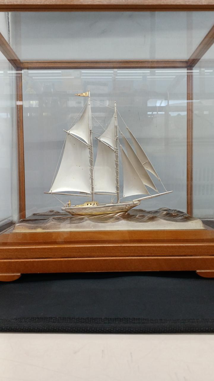 スターリングシルバー ヨット模型 TAKEHIKO 銀製 ヨット3号(2本マスト) ソリッドケース - TAKEHIKO - 武比古