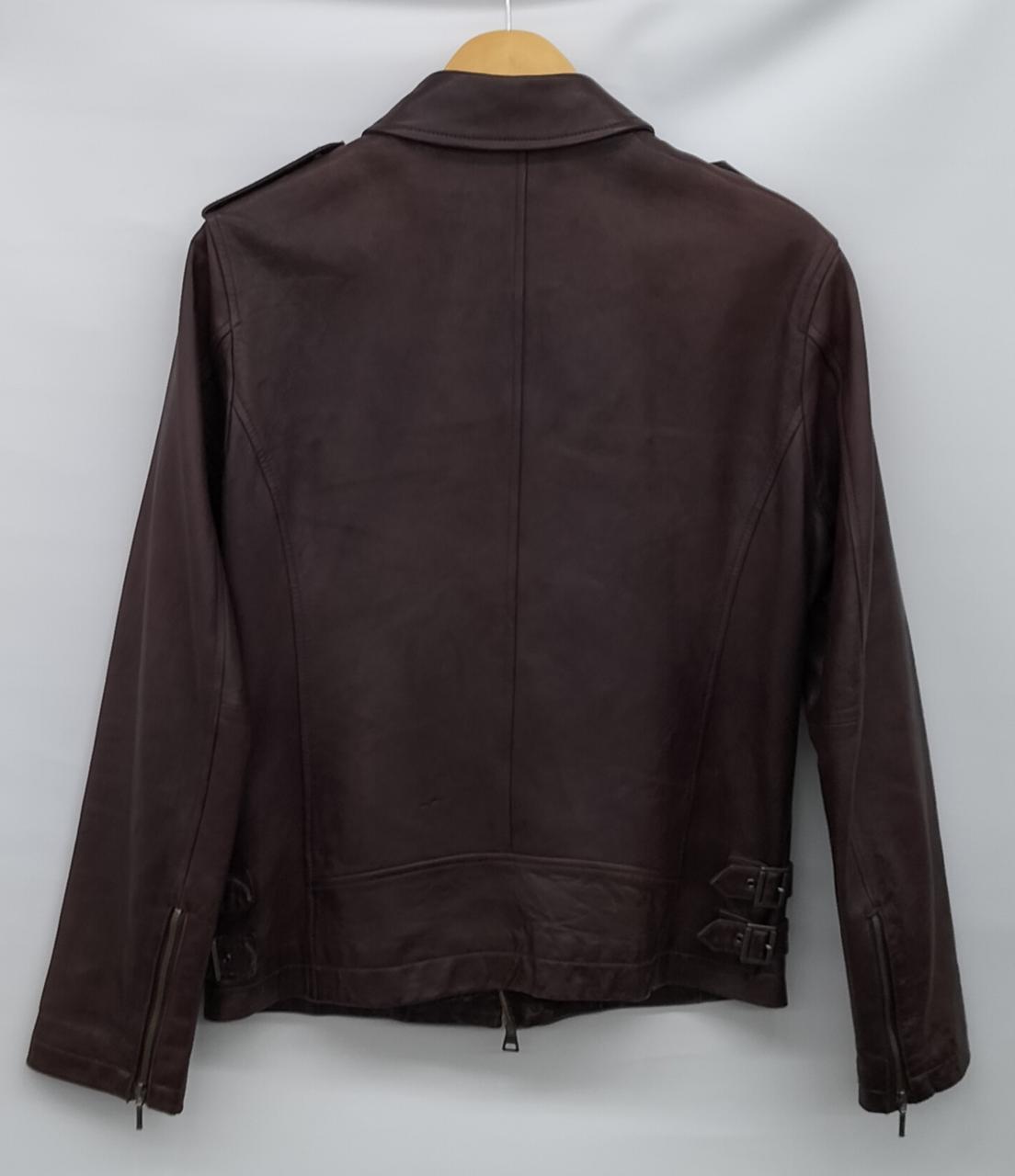 バーバリーブラックレーベルレーベル テーラードジャケット ラムレザー 茶 L BURBERRY BLACK LABEL ラムレザー テーラードジャケット 楽天