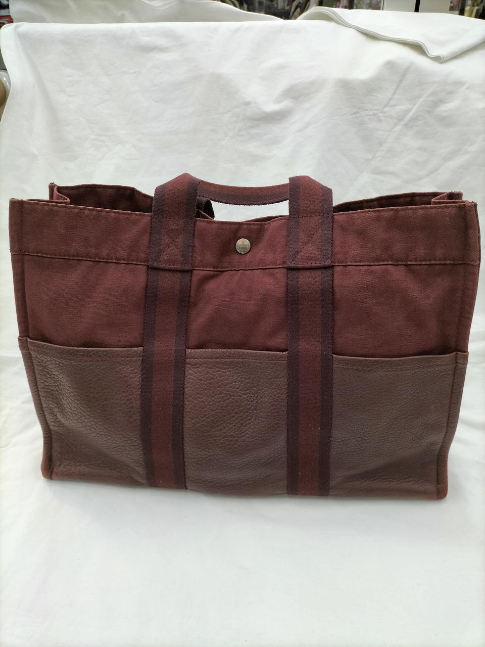 角スレ、内側シミ。ハーフレザートート