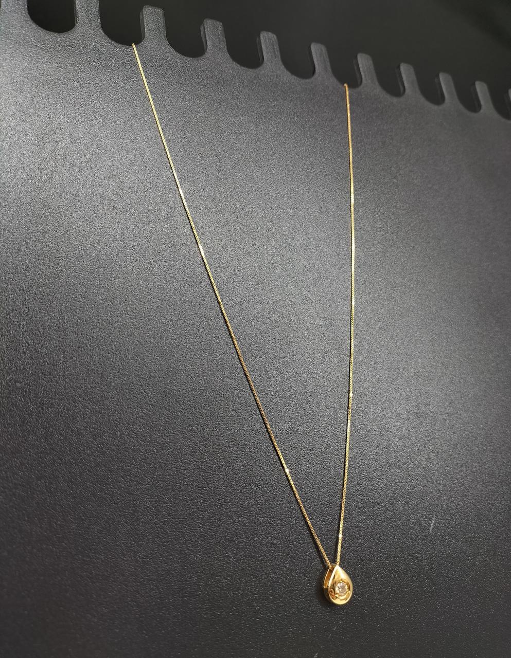 K18WG ダイヤモンド ネックレス 0.14CT【中古】 惚れ込み 