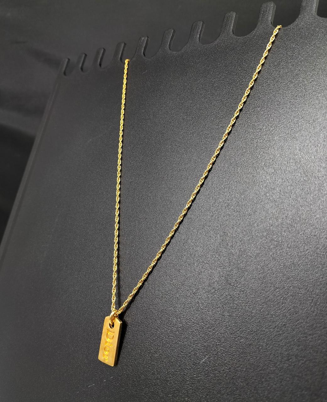 Christian Dior Logo Plate Gold Necklace① Christian Dior Logo Plate Necklace Metal Gold | eBay