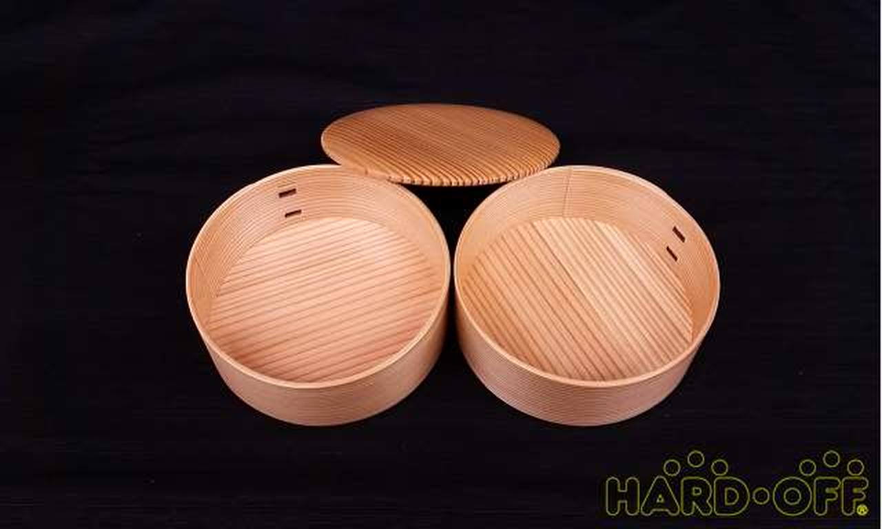 大館工芸社 曲げわっぱ 隅丸三段竹の子重(白木) No.3250 C 曲げわっぱ