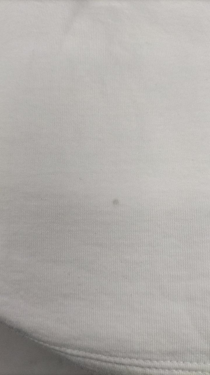 前身頃下部に灰色のシミが見られます。