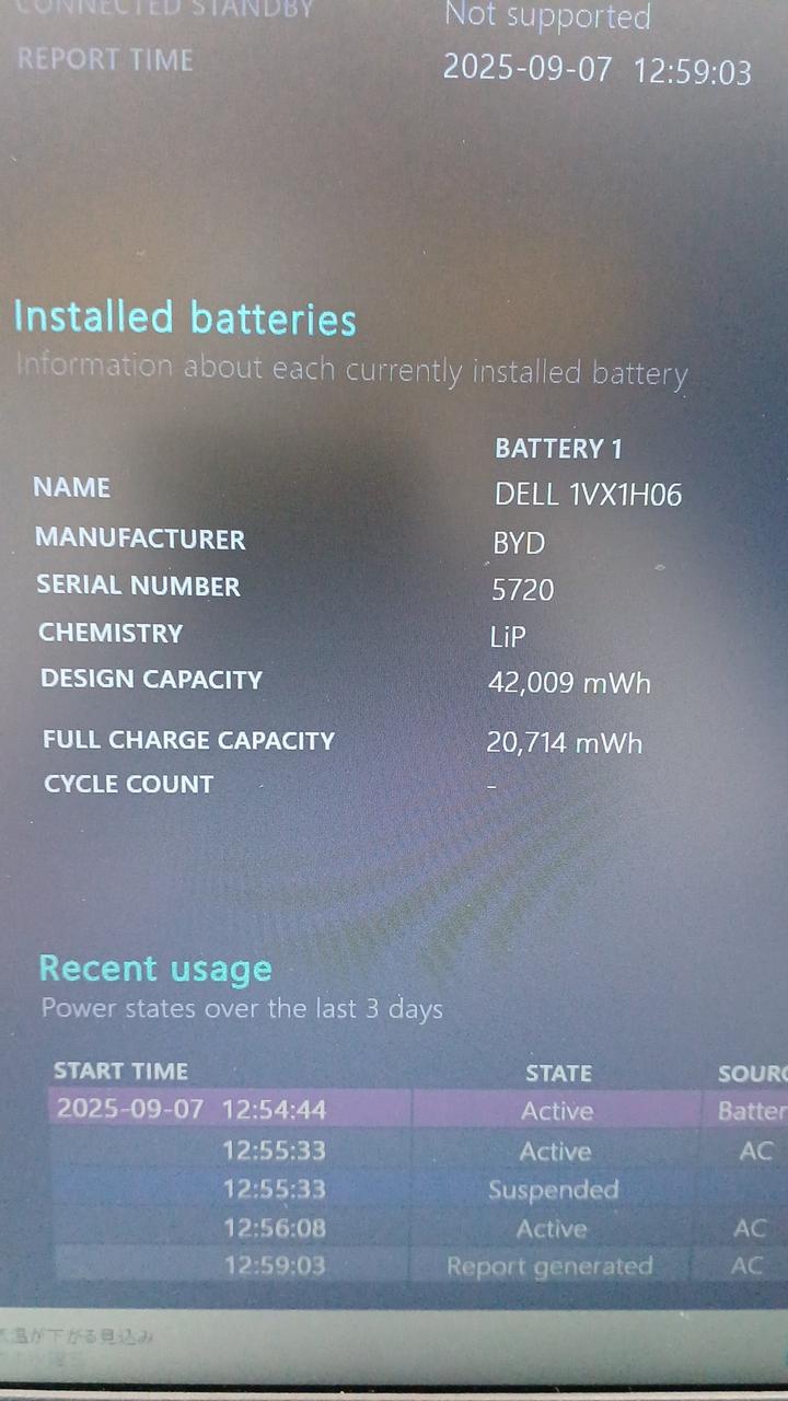 バッテリー情報