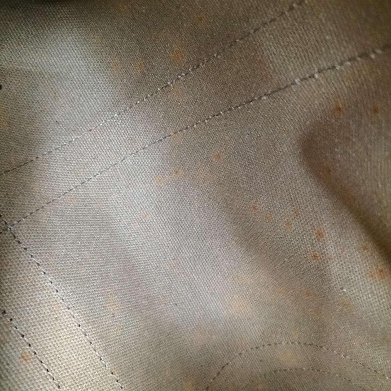 内側全体的にオレンジっぽいシミあり。