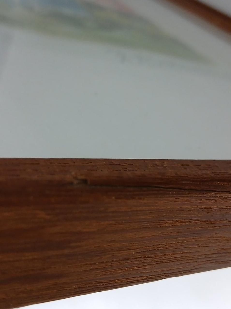 木製の額、割れあります。