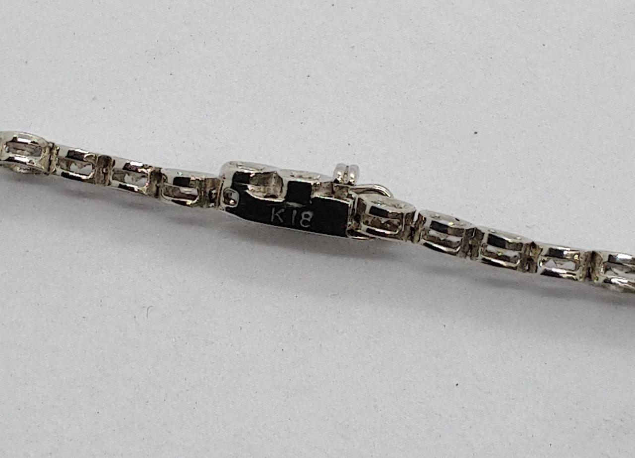 K18WG ダイヤブレスレット デビアス ブレスレット ライン K18WG シルバー Au750 18K