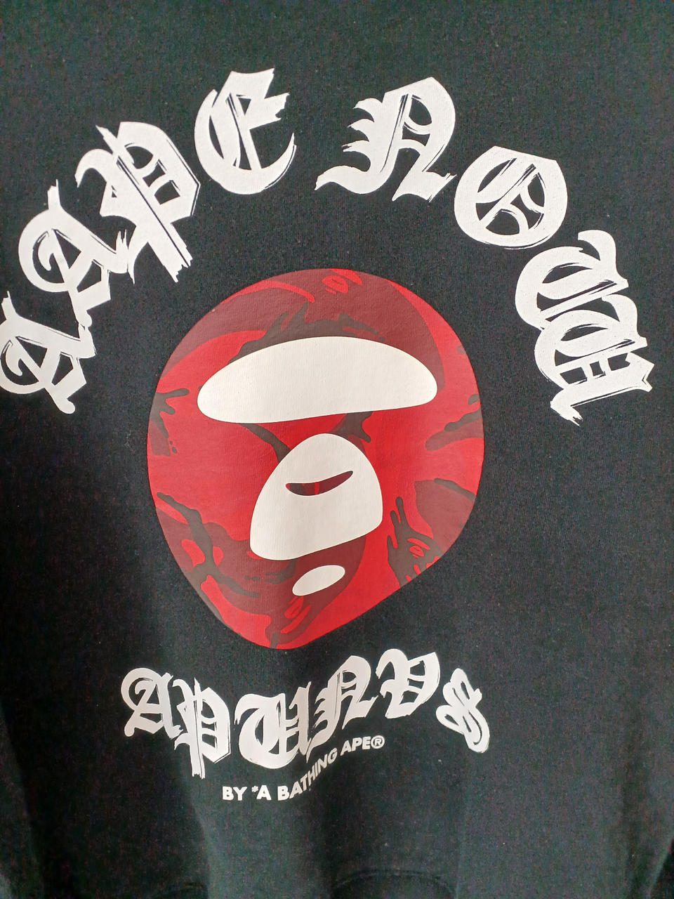 A BATHING APE|スウェット BLK 猿プリント赤|HARDOFFオフモール A BATHING APE|スウェット BLK 猿プリント赤|HARDOFFオフモール