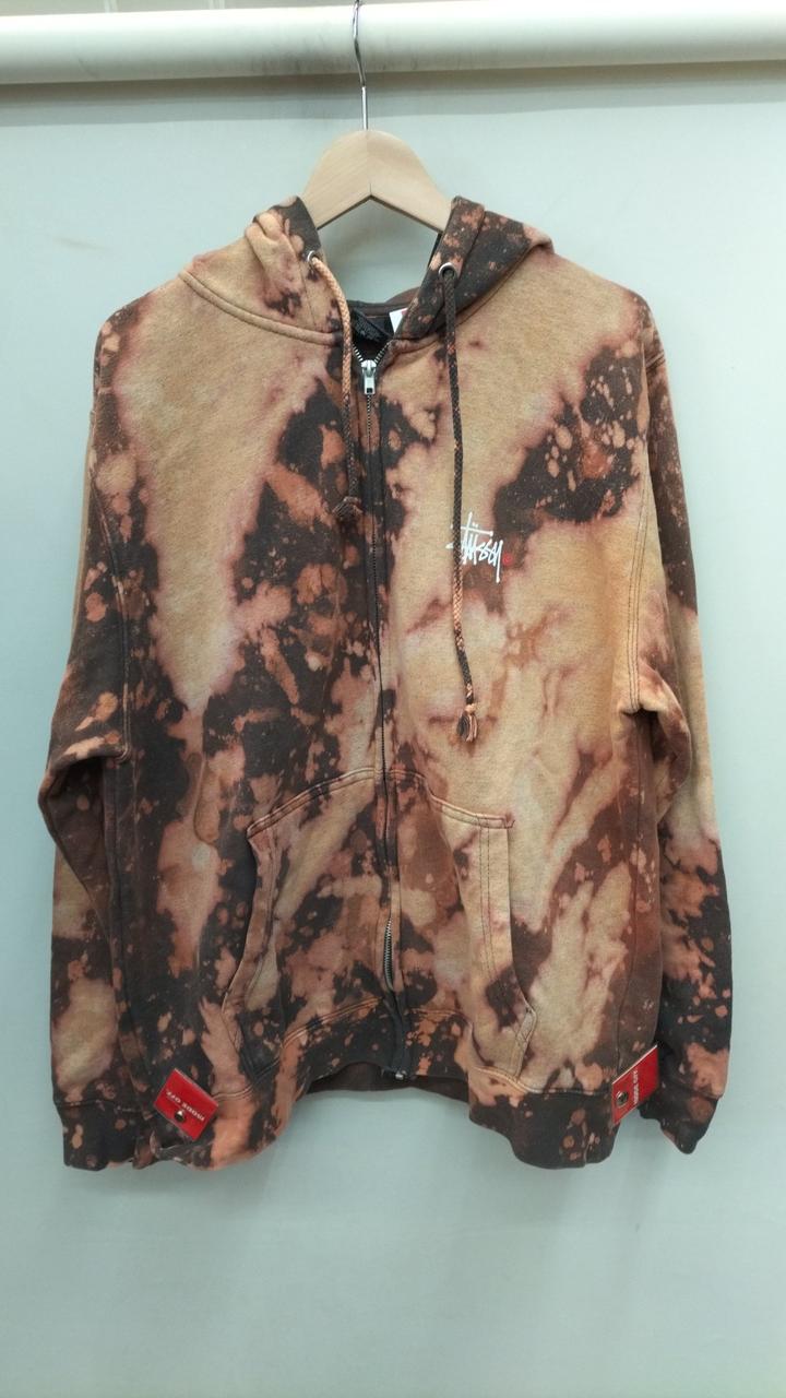 STUSSY 型番：ブラウン これは良い!!! ブリーチ加工ジップパーカー