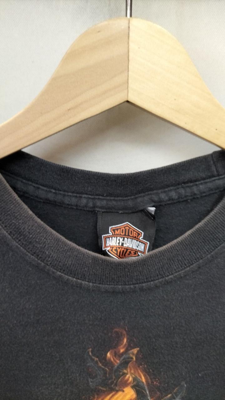 00s HARLEY-DAVIDSON L/S Tシャツ スカル フレイム 00's HARLEY-DAVIDSON ''HERITAGE'' 袖フレイム L/S ポケットT