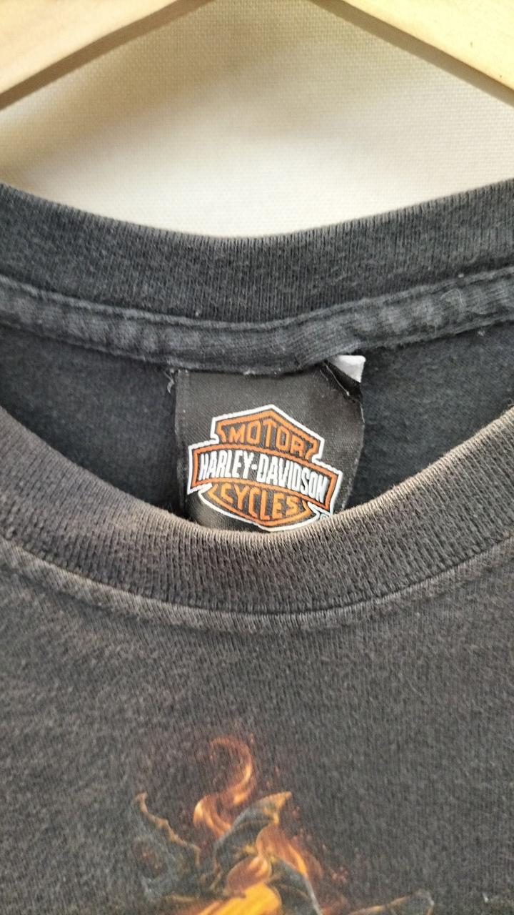 00s HARLEY-DAVIDSON L/S Tシャツ スカル フレイム 00's HARLEY-DAVIDSON ''HERITAGE'' 袖フレイム L/S ポケットT