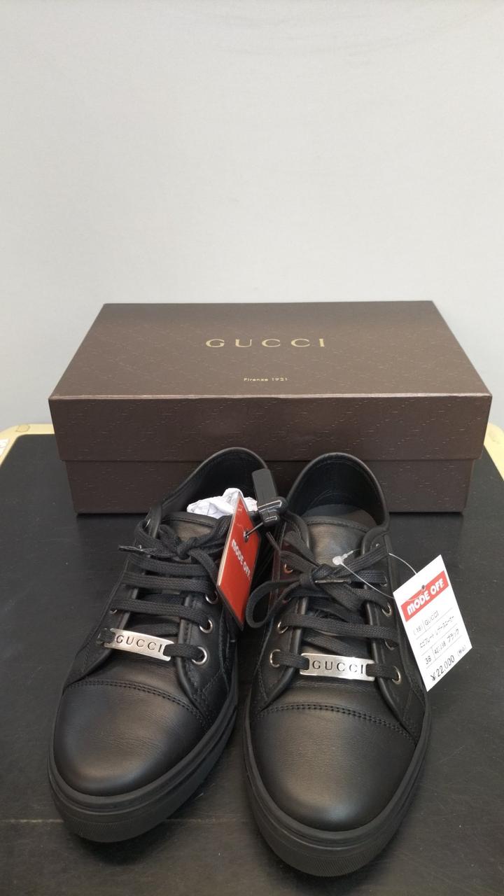 GUCCI ロゴ入り マフラー 黒(中古品) Brandol / GUCCI グッチ ストール ウール100% GG柄 マフラー