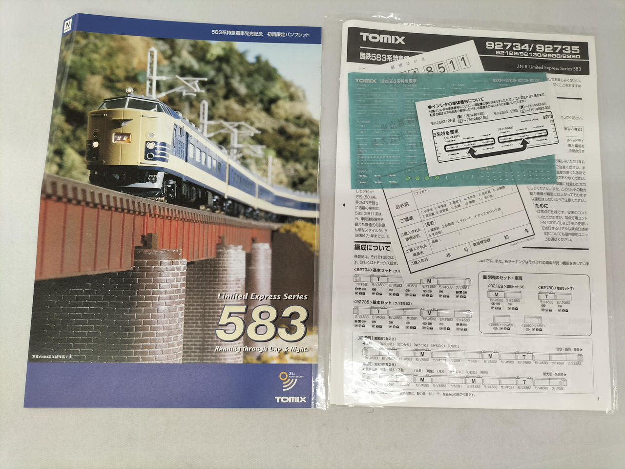 TOMIX 型番：92734 国鉄583系特急電車(クハネ581) 基本セット N