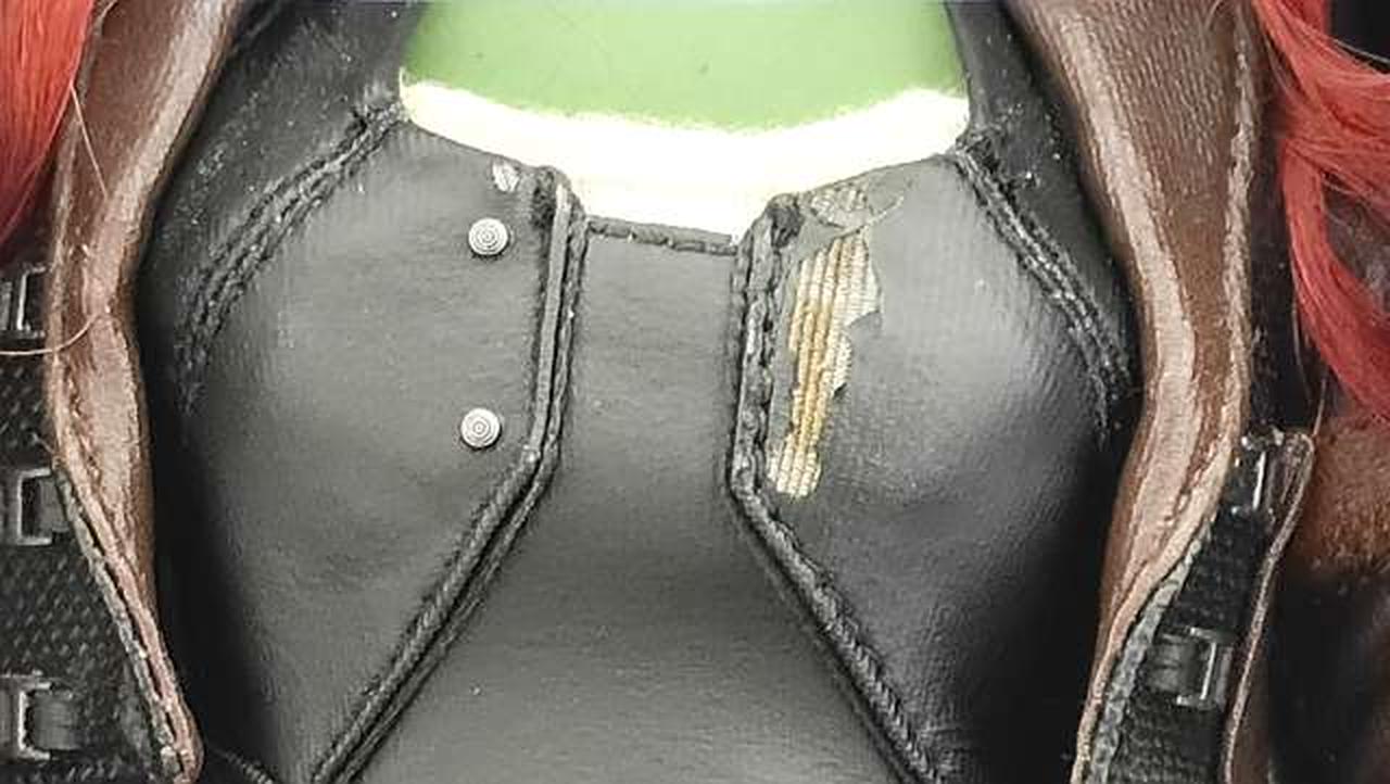 レザー部分破れ有