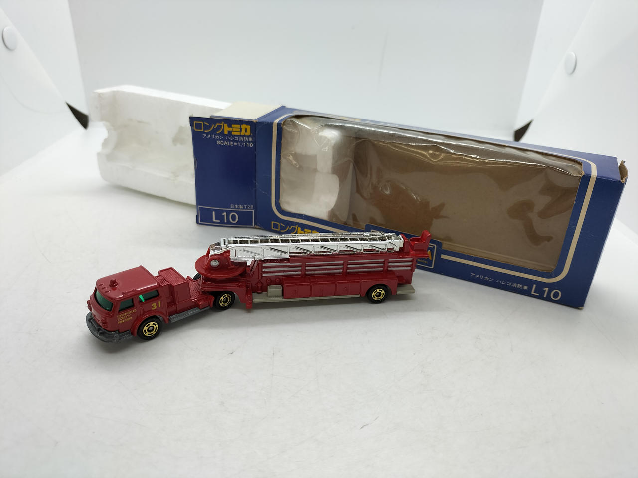ロングトミカ アメリカン ハシゴ消防車 レッド L10（トミー(TOMY