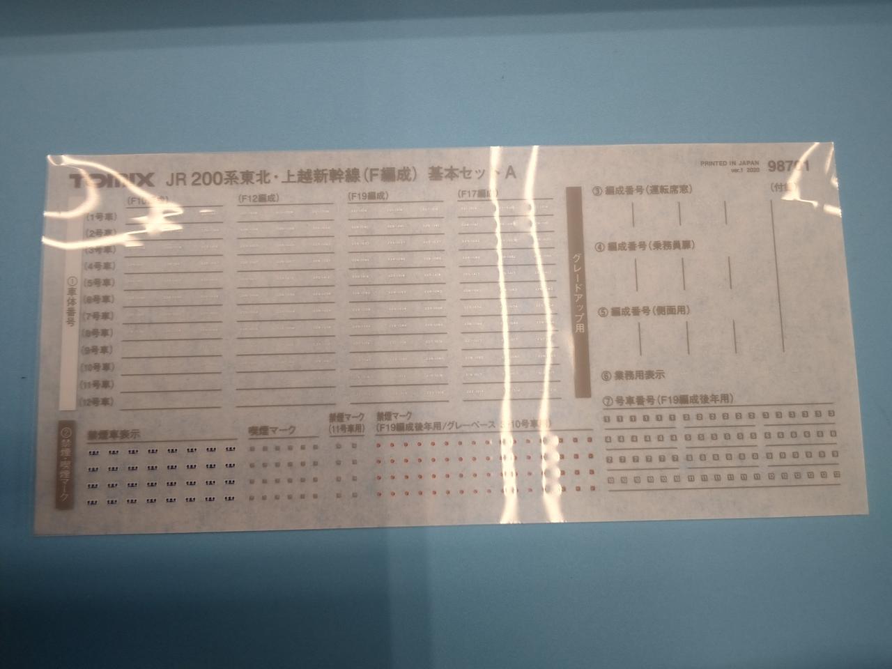 インレタ未使用品