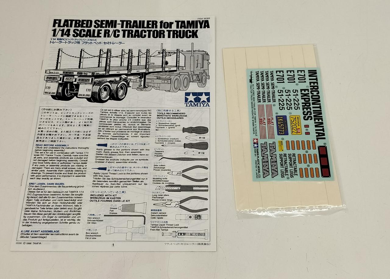 タミヤ(TAMIYA)|トレーラートラック用 フラットベッド・セミ