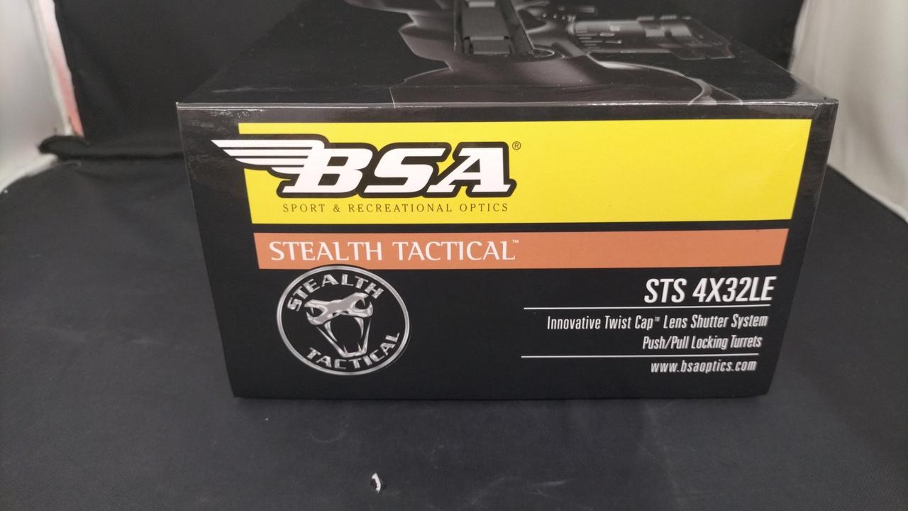 新品未使用 BSA製 タクティカル スコープ STS 4x32LE 金属箱付き 新品同様中古品】実銃規格 BSA Optics ステルスタクティカル