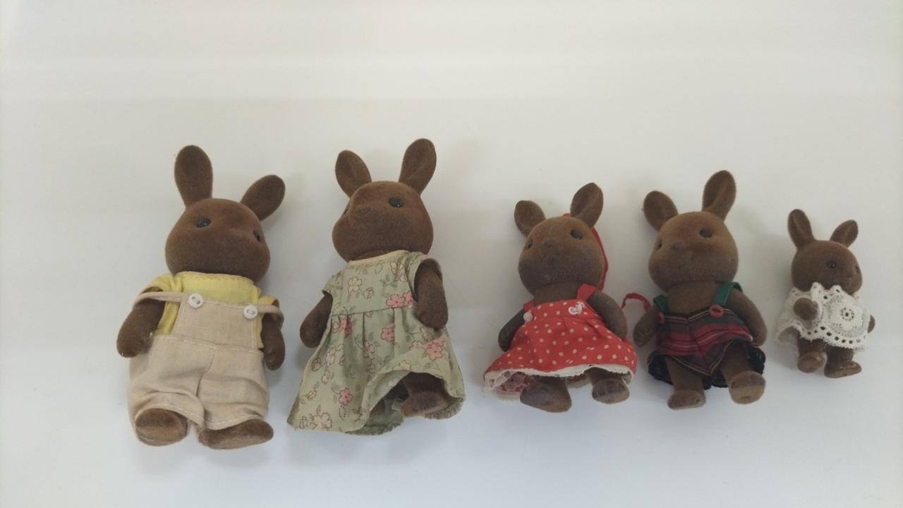 ブラウンうさぎファミリー5体セット
