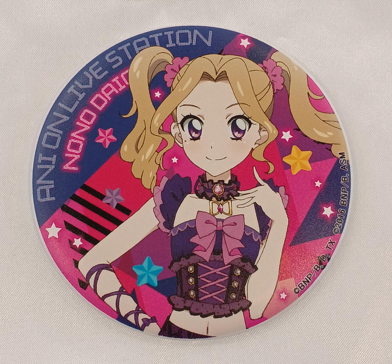 新品未開封】 アイカツ オフィシャルショップ 大地のの 缶バッジ