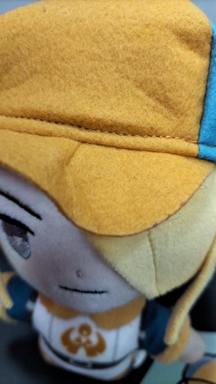 帽子に折れあり