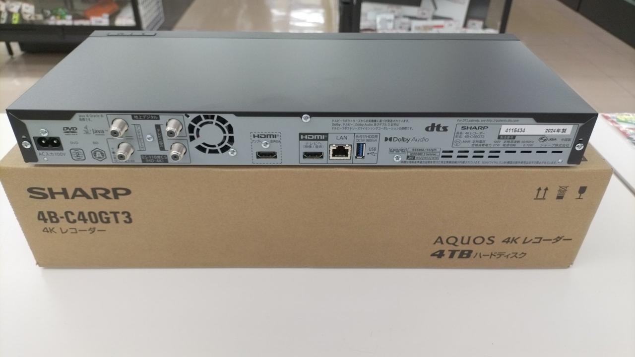 4Kレコーダー　4B-C40BT3 HDD ハードディスク　シャープ　ブルーレイ シャープ AQUOS 4Kレコーダー 4B-C40BT3 価格比較 - 価格.com