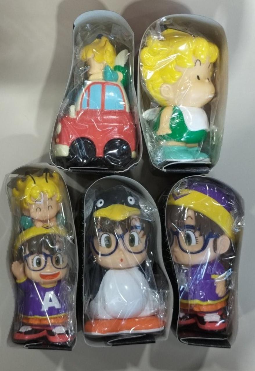 アラレちゃんとガッちゃん　ソフビ貯金箱セット