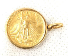 K22コイン枠K18ネックレストップ|アメリカ リバティ イーグル金貨 1/10oz