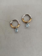 石付きピアス|K18 K14WG