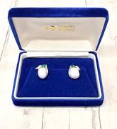 K18WG|石付きイヤリング