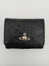 黒レザー三つ折り財布|VIVIENNE WESTWO