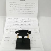 K18YGピアス|宝石付きピアス