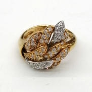 K18/PT900石付きリング|宝石付きリング