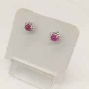 K18K14石付きピアス|-