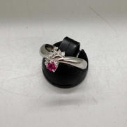 PT900赤石付きリング|Pt900