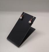 K18イヤリング(ピンク、白石付き)|K18