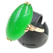 K18リング　緑石|-