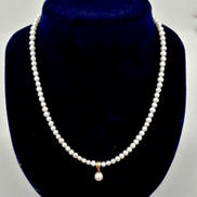 K18白石付きネックレス|-